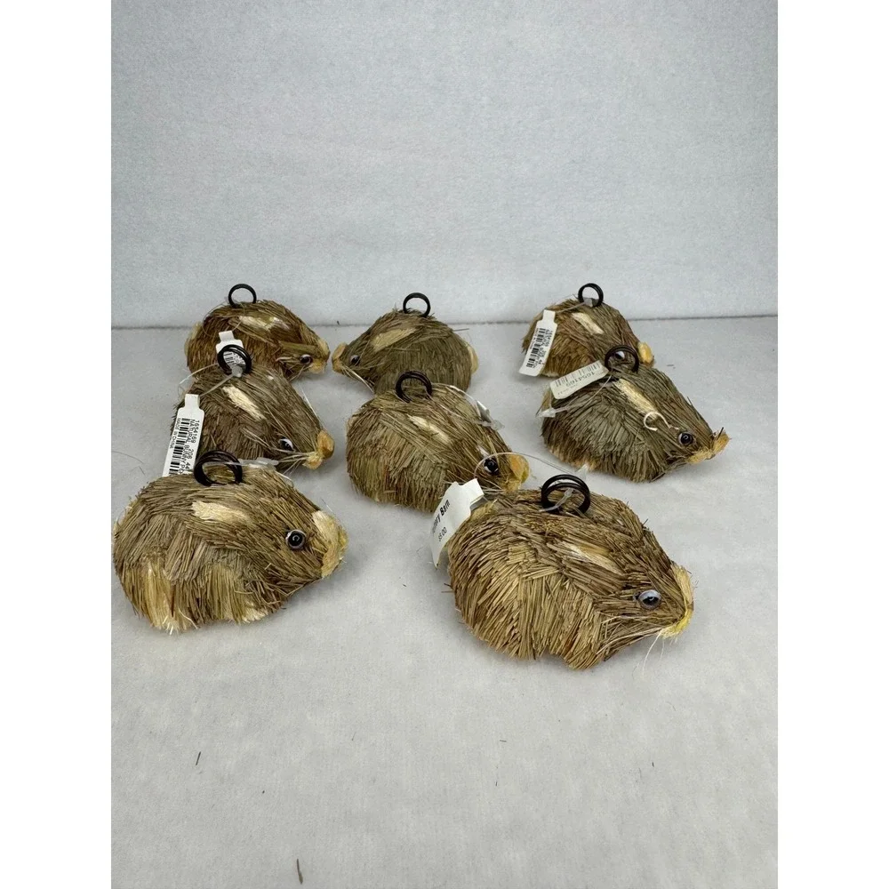 8 Pottery Barn Natural Straw Bunny Rabbit Place Card Holders Spring‎ New w/ Tags